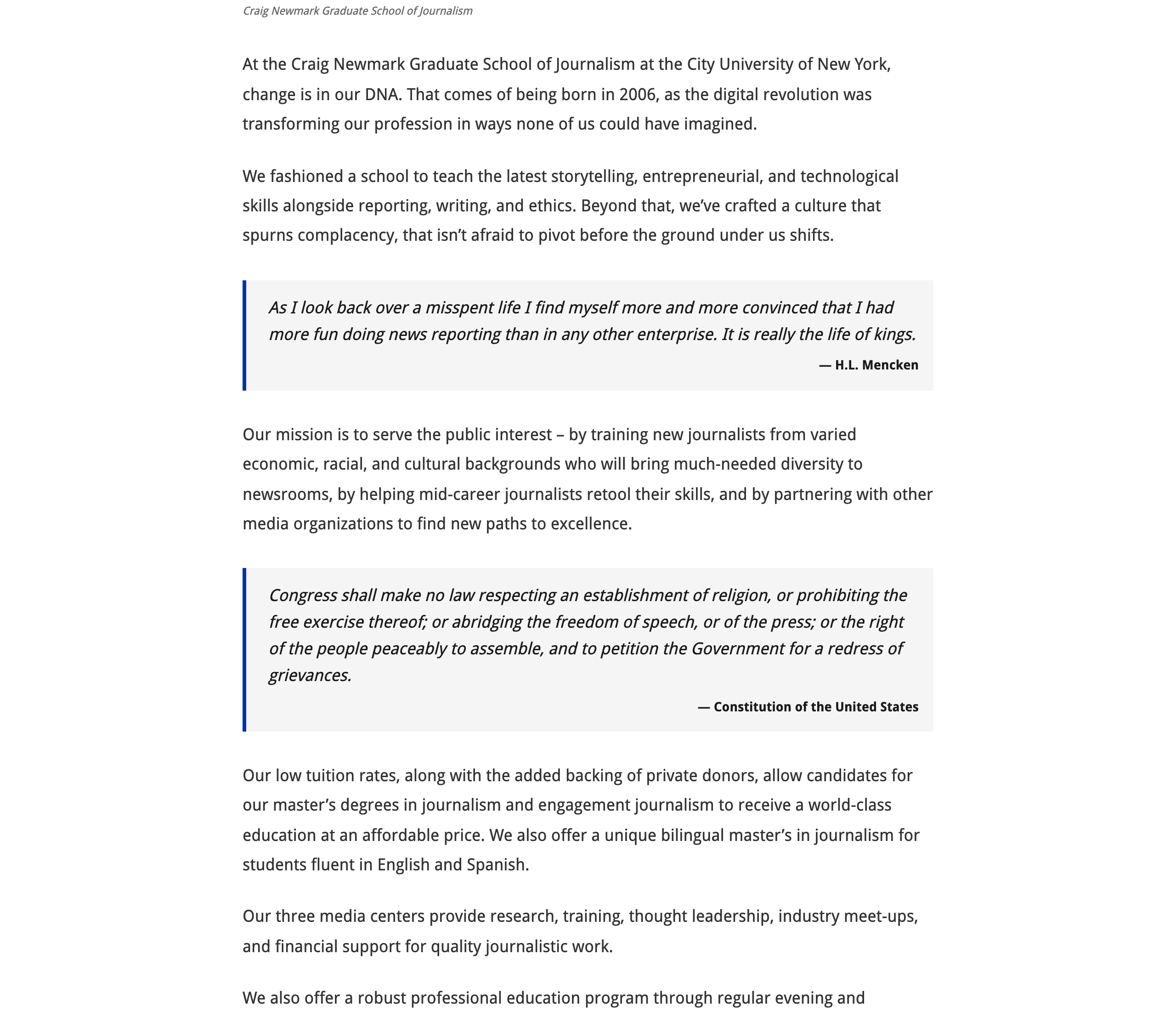 Local development page showing two blockquotes