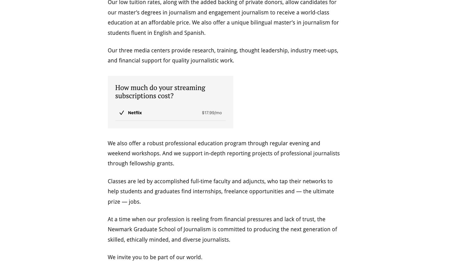 A StreamingCost component showing a button for Netflix with a checkbox and price. When clicked, the checkbox toggles between checked and unchecked.