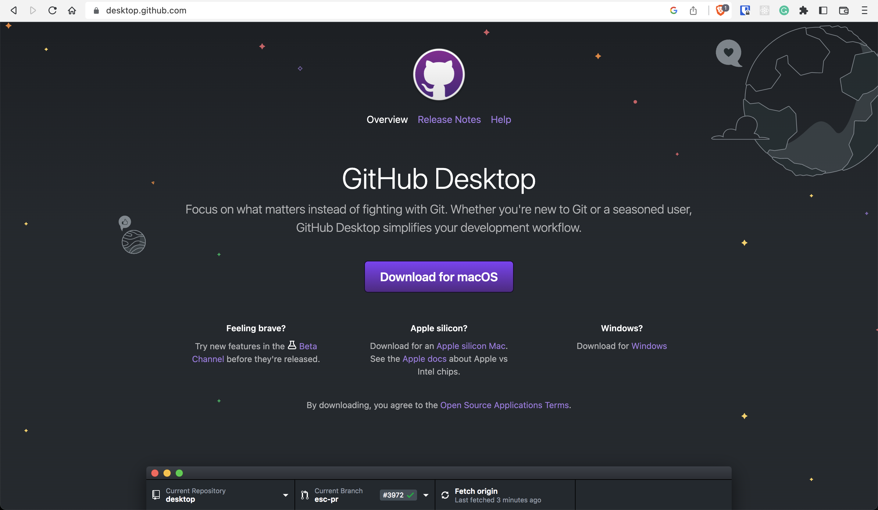 GitHub Desktop page