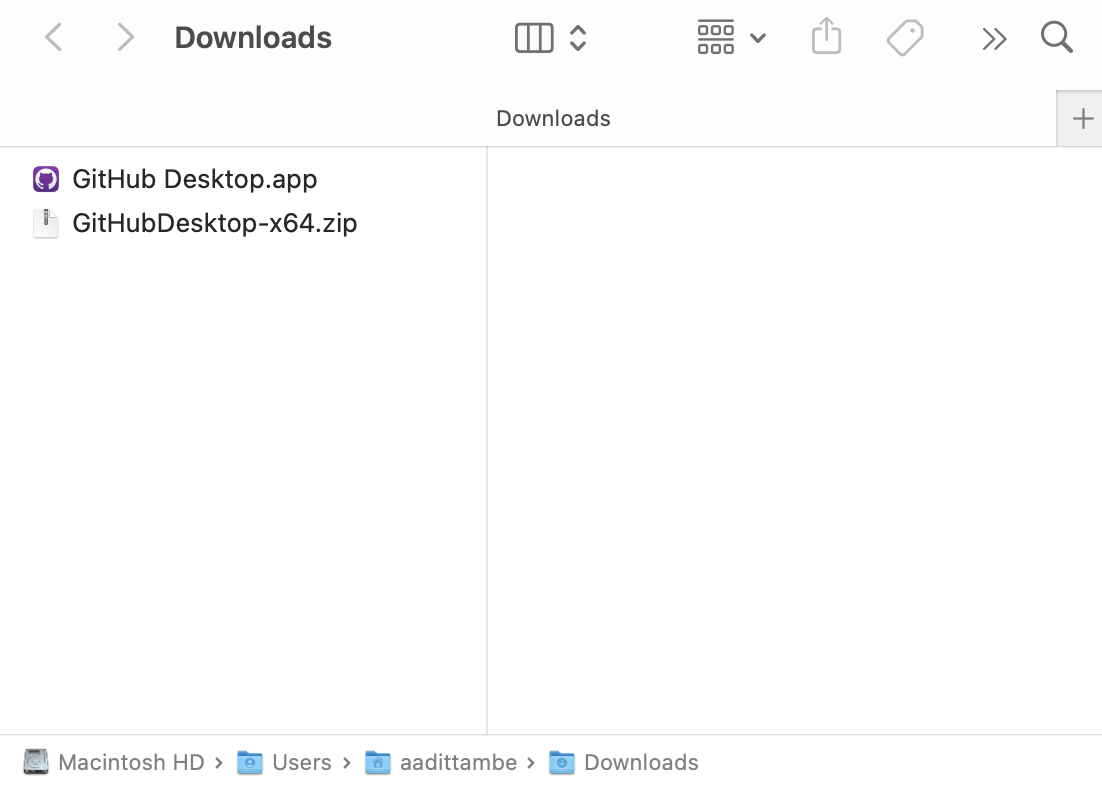 GitHub Desktop app downloaded