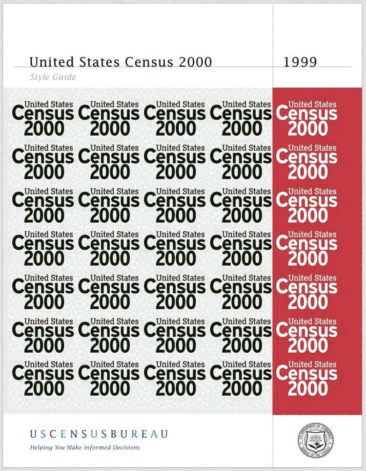 Pages from U.S. Census Bureau design style guides.