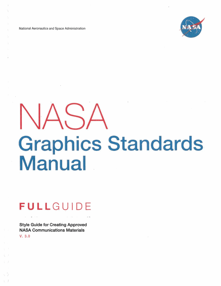 Pages from NASA graphics standards manuals.